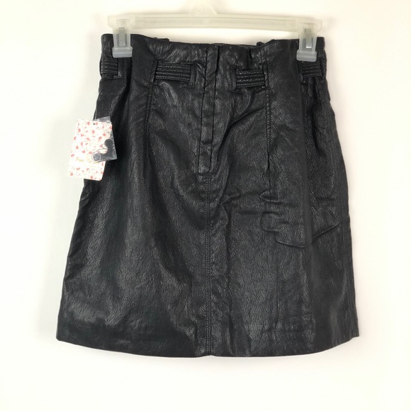 Free People Payton Paperbag MiniSkirt Faux Leather - Picture 5 of 11
